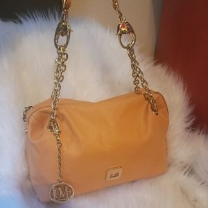 Moschino Love orange gold cow chain purse